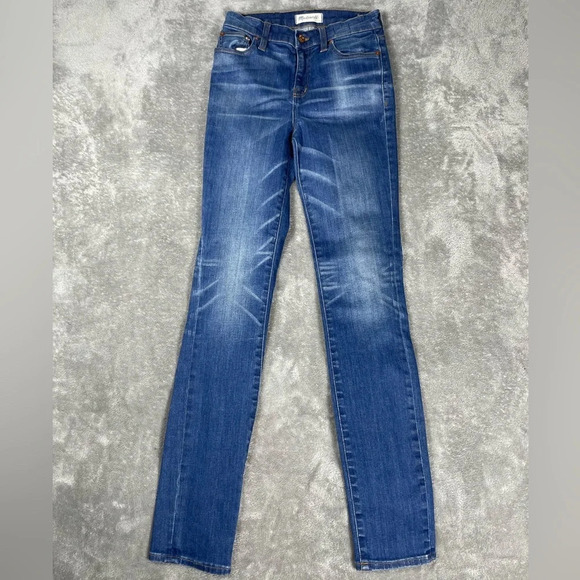 Madewell Jeans Womens 25 High Rise Alley Straight Skinny Slim Grunge Casual Blue - Picture 3 of 11